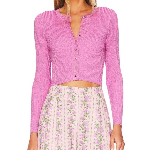 Loveshackfancy new with tags never been worn purple cardigan - Picture 2 of 15